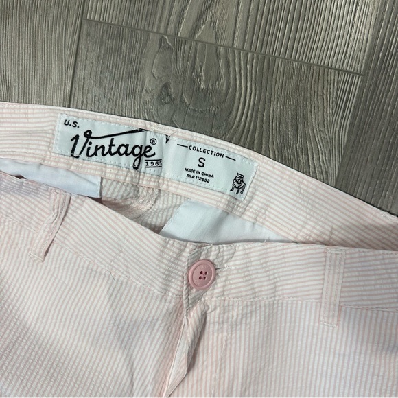 NWT US Vintage by Exist Men’s Pink White Seersucker Shorts Size S Summer Preppy - Picture 4 of 4
